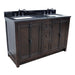 Bellaterra Home Plantation 55" 4-Door 3-Drawer Brown Ash Freestanding Vanity Set - Luxe Vanity & Tub