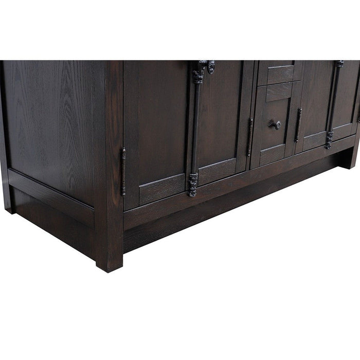 Bellaterra Home Plantation 55" 4-Door 3-Drawer Brown Ash Freestanding Vanity Set - Luxe Vanity & Tub