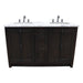 Bellaterra Home Plantation 55" 4-Door 3-Drawer Brown Ash Freestanding Vanity Set - Luxe Vanity & Tub