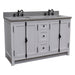 Bellaterra Home Plantation 55" 4-Door 3-Drawer Glacier Ash Freestanding Vanity Set - Luxe Vanity & Tub