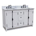 Bellaterra Home Plantation 55" 4-Door 3-Drawer Glacier Ash Freestanding Vanity Set - Luxe Vanity & Tub