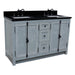 Bellaterra Home Plantation 55" 4-Door 3-Drawer Gray Ash Freestanding Vanity Set - Luxe Vanity & Tub