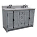 Bellaterra Home Plantation 55" 4-Door 3-Drawer Gray Ash Freestanding Vanity Set - Luxe Vanity & Tub