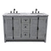 Bellaterra Home Plantation 55" 4-Door 3-Drawer Gray Ash Freestanding Vanity Set - Luxe Vanity & Tub