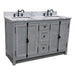 Bellaterra Home Plantation 55" 4-Door 3-Drawer Gray Ash Freestanding Vanity Set - Luxe Vanity & Tub