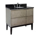 Bellaterra Home Scandi 37" 1-Door 2-Drawer Linen Brown Freestanding Vanity Set With Ceramic Undermount Oval Sink and Black Galaxy Top - Luxe Vanity & Tub