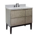 Bellaterra Home Scandi 37" 1-Door 2-Drawer Linen Brown Freestanding Vanity Set With Ceramic Undermount Oval Sink and Gray Granite Top - Luxe Vanity & Tub