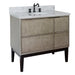 Bellaterra Home Scandi 37" 1-Door 2-Drawer Linen Brown Freestanding Vanity Set With Ceramic Undermount Oval Sink and White Carrara Marble Top - Luxe Vanity & Tub