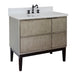 Bellaterra Home Scandi 37" 1-Door 2-Drawer Linen Brown Freestanding Vanity Set With Ceramic Undermount Oval Sink and White Quartz Top - Luxe Vanity & Tub