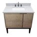 Bellaterra Home Scandi 37" 1-Door 2-Drawer Linen Brown Freestanding Vanity Set With Ceramic Undermount Rectangular Sink and Gray Granite Top - Luxe Vanity & Tub