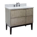 Bellaterra Home Scandi 37" 1-Door 2-Drawer Linen Brown Freestanding Vanity Set With Ceramic Undermount Rectangular Sink and Gray Granite Top - Luxe Vanity & Tub