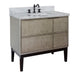 Bellaterra Home Scandi 37" 1-Door 2-Drawer Linen Brown Freestanding Vanity Set With Ceramic Undermount Rectangular Sink and White Carrara Marble Top - Luxe Vanity & Tub