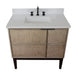 Bellaterra Home Scandi 37" 1-Door 2-Drawer Linen Brown Freestanding Vanity Set With Ceramic Undermount Rectangular Sink and White Quartz Top - Luxe Vanity & Tub