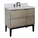 Bellaterra Home Scandi 37" 1-Door 2-Drawer Linen Brown Freestanding Vanity Set With Ceramic Undermount Rectangular Sink and White Quartz Top - Luxe Vanity & Tub