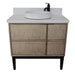 Bellaterra Home Scandi 37" 1-Door 2-Drawer Linen Brown Freestanding Vanity Set With Ceramic Vessel Sink and White Quartz Top - Luxe Vanity & Tub