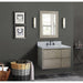 Bellaterra Home Scandi 37" 1-Door 2-Drawer Linen Brown Wall-Mount Vanity Set With Ceramic Undermount Oval Sink and Gray Granite Top