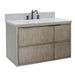 Bellaterra Home Scandi 37" 1-Door 2-Drawer Linen Brown Wall-Mount Vanity Set With Ceramic Undermount Oval Sink and Gray Granite Top - Luxe Vanity & Tub