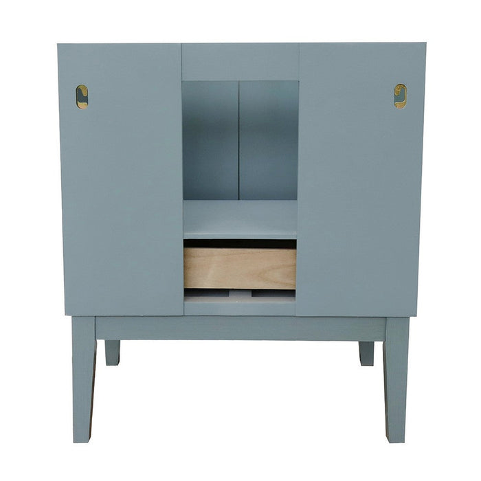 Bellaterra Home Stora 30" 2-Door 1-Drawer Aqua Blue Freestanding Vanity Base - Luxe Vanity & Tub