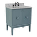 Bellaterra Home Stora 31" 2-Door 1-Drawer Aqua Blue Freestanding Vanity Set With Ceramic Undermount Oval Sink and White Carrara Marble Top - Luxe Vanity & Tub