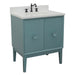 Bellaterra Home Stora 31" 2-Door 1-Drawer Aqua Blue Freestanding Vanity Set With Ceramic Undermount Oval Sink and White Quartz Top - Luxe Vanity & Tub