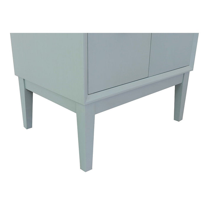 Bellaterra Home Stora 31" 2-Door 1-Drawer Aqua Blue Freestanding Vanity Set With Ceramic Undermount Rectangular Sink and White Carrara Marble Top - Luxe Vanity & Tub