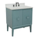 Bellaterra Home Stora 31" 2-Door 1-Drawer Aqua Blue Freestanding Vanity Set With Ceramic Undermount Rectangular Sink and White Quartz Top - Luxe Vanity & Tub