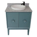 Bellaterra Home Stora 31" 2-Door 1-Drawer Aqua Blue Freestanding Vanity Set With Ceramic Vessel Sink and Gray Granite Top - Luxe Vanity & Tub