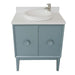 Bellaterra Home Stora 31" 2-Door 1-Drawer Aqua Blue Freestanding Vanity Set With Ceramic Vessel Sink and White Quartz Top - Luxe Vanity & Tub