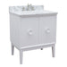 Bellaterra Home Stora 31" 2-Door 1-Drawer White Freestanding Vanity Set With Ceramic Undermount Oval Sink and White Carrara Marble Top - Luxe Vanity & Tub