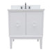 Bellaterra Home Stora 31" 2-Door 1-Drawer White Freestanding Vanity Set With Ceramic Undermount Oval Sink and White Quartz Top - Luxe Vanity & Tub