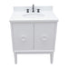 Bellaterra Home Stora 31" 2-Door 1-Drawer White Freestanding Vanity Set With Ceramic Undermount Oval Sink and White Quartz Top - Luxe Vanity & Tub