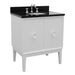 Bellaterra Home Stora 31" 2-Door 1-Drawer White Freestanding Vanity Set With Ceramic Undermount Oval and Black Galaxy Top - Luxe Vanity & Tub