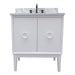 Bellaterra Home Stora 31" 2-Door 1-Drawer White Freestanding Vanity Set With Ceramic Undermount Rectangular Sink and White Carrara Marble Top - Luxe Vanity & Tub