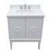 Bellaterra Home Stora 31" 2-Door 1-Drawer White Freestanding Vanity Set With Ceramic Undermount Rectangular Sink and White Quartz Top - Luxe Vanity & Tub