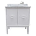 Bellaterra Home Stora 31" 2-Door 1-Drawer White Freestanding Vanity Set With Ceramic Vessel Sink and White Carrara Marble Top - Luxe Vanity & Tub