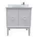 Bellaterra Home Stora 31" 2-Door 1-Drawer White Freestanding Vanity Set With Ceramic Vessel Sink and White Quartz Top - Luxe Vanity & Tub