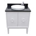 Bellaterra Home Stora 31" 2-Door 1-Drawer White Freestanding Vanity Set With Ceramic Vessel and Black Galaxy Top - Luxe Vanity & Tub