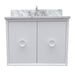 Bellaterra Home Stora 31" 2-Door 1-Drawer White Wall-Mount Vanity Set With Ceramic Undermount Oval Sink and White Carrara Marble Top - Luxe Vanity & Tub