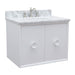 Bellaterra Home Stora 31" 2-Door 1-Drawer White Wall-Mount Vanity Set With Ceramic Undermount Oval Sink and White Carrara Marble Top - Luxe Vanity & Tub