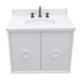 Bellaterra Home Stora 31" 2-Door 1-Drawer White Wall-Mount Vanity Set With Ceramic Undermount Oval Sink and White Quartz Top - Luxe Vanity & Tub