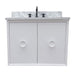 Bellaterra Home Stora 31" 2-Door 1-Drawer White Wall-Mount Vanity Set With Ceramic Undermount Rectangular Sink and White Carrara Marble Top - Luxe Vanity & Tub