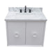 Bellaterra Home Stora 31" 2-Door 1-Drawer White Wall-Mount Vanity Set With Ceramic Undermount Rectangular Sink and White Carrara Marble Top - Luxe Vanity & Tub