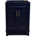 Bellaterra Home Terni 24" 2-Door 1-Drawer Blue Freestanding Vanity Base