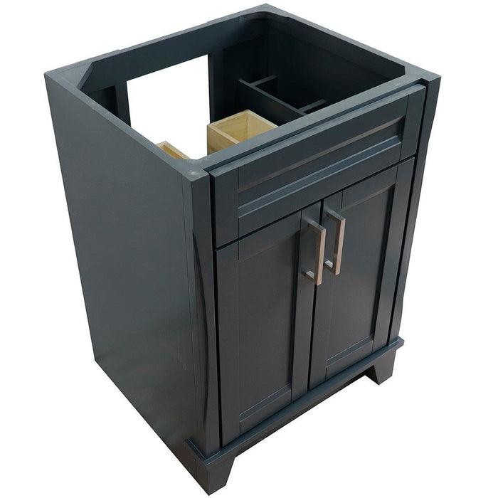 Bellaterra Home Terni 24" 2-Door 1-Drawer Dark Gray Freestanding Vanity Base - Luxe Vanity & Tub