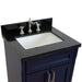 Bellaterra Home Terni 25" 2-Door 1-Drawer Blue Freestanding Vanity Set With Ceramic Undermount Rectangular Sink and Black Galaxy Granite Top - Luxe Vanity & Tub