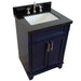 Bellaterra Home Terni 25" 2-Door 1-Drawer Blue Freestanding Vanity Set With Ceramic Undermount Rectangular Sink and Black Galaxy Granite Top - Luxe Vanity & Tub