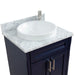 Bellaterra Home Terni 25" 2-Door 1-Drawer Blue Freestanding Vanity Set With Ceramic Vessel Sink and White Carrara Marble Top - Luxe Vanity & Tub