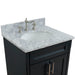 Bellaterra Home Terni 25" 2-Door 1-Drawer Dark Gray Freestanding Vanity Set With Ceramic Undermount Oval Sink and White Carrara Marble Top - Luxe Vanity & Tub