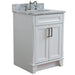 Bellaterra Home Terni 25" 2-Door 1-Drawer White Freestanding Vanity Set With Ceramic Undermount Oval Sink and White Carrara Marble Top - Luxe Vanity & Tub