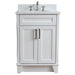 Bellaterra Home Terni 25" 2-Door 1-Drawer White Freestanding Vanity Set With Ceramic Undermount Oval Sink and White Quartz Top - Luxe Vanity & Tub